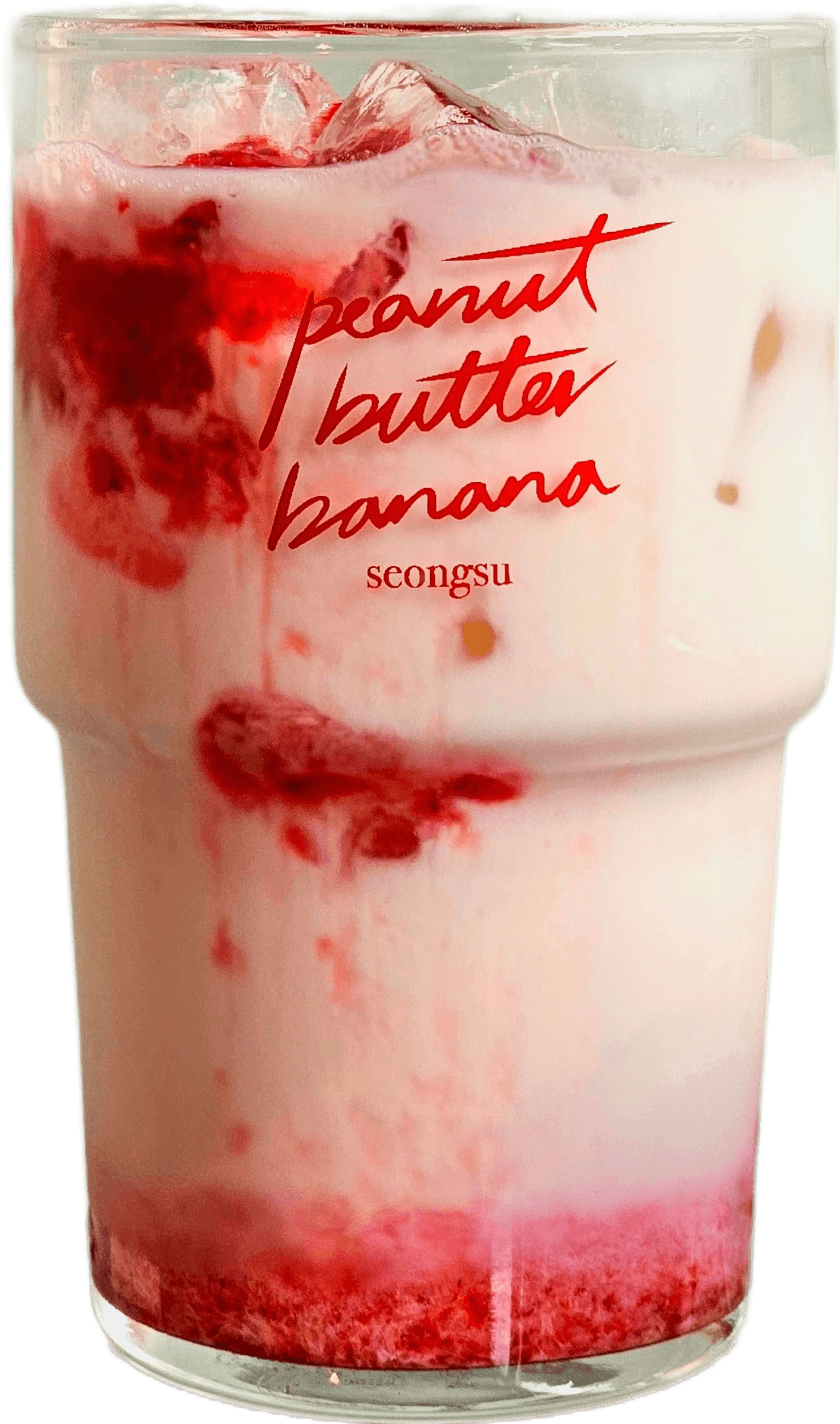 Strawberry Latte — PeanutButterBanana Seongsu bakery cafe coffee